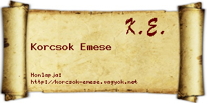 Korcsok Emese névjegykártya