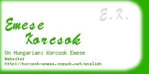 emese korcsok business card